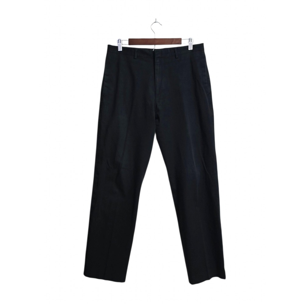 Banana Republic Vintage Straight Leg Cotton Blend Dress Pants In Black Sz 32x31